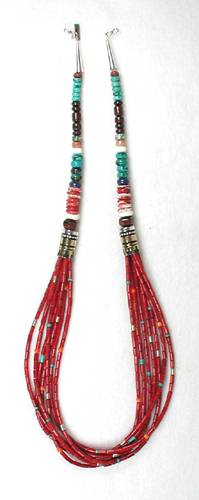 Tommy Singer Navajo Bamboo Coral Necklace