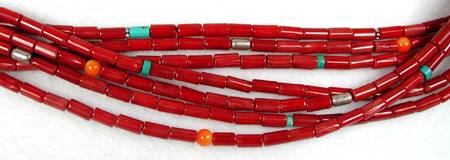 Tommy Singer Navajo Bamboo Coral Necklace