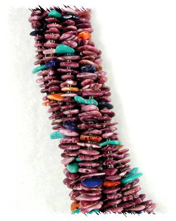 Santo Domingo Heishi  and Spiny Oyster nugget Necklace