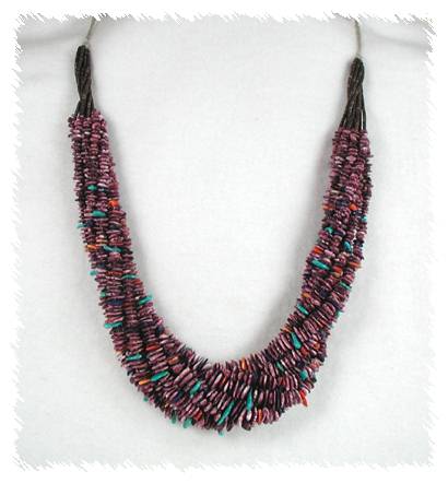 Santo Domingo Heishi  and Spiny Oyster nugget Necklace