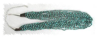Native American 10-strand Turquoise Heishi Necklace