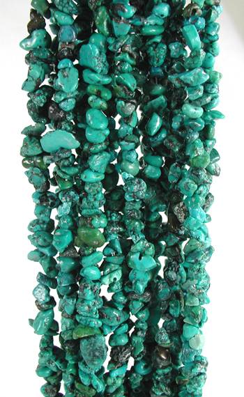 Native American 10-strand Turquoise Heishi Necklace