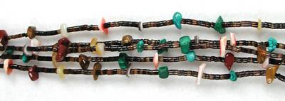 Navajo Chicklet Nugget  Heishi Necklace