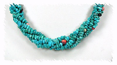 Navajo Turquoise Nugget Rope Necklace