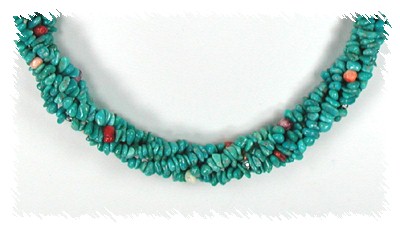 Navajo Turquoise Nugget Rope Necklace