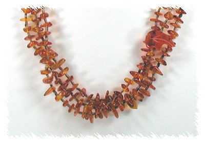 Santo Domingo Pueblo amber bear necklace