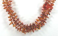 Santo Domingo Pueblo  Amber Medicine Bear Necklace