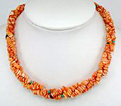 Navajo Spiny Oyster Rope  Necklace