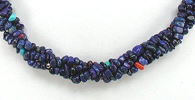 Navajo Lapis Lazuli Nugget Rope Necklace