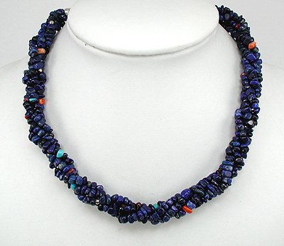 Navajo Lapis Lazuli Nugget Rope Necklace