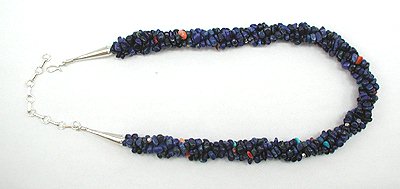 Navajo Lapis Lazuli Nugget Rope Necklace