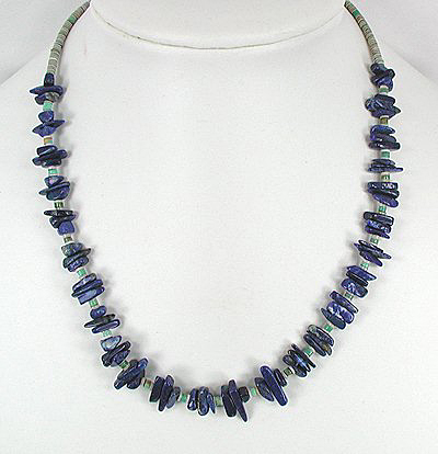 Navajo Lapis Lazuli Nugget Rope Necklace