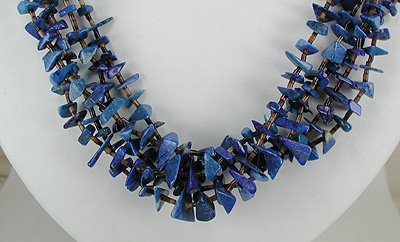 Santo Domingo Lapis Hiding Bear Necklace