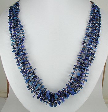 Santo Domingo Lapis Hiding Bear Necklace