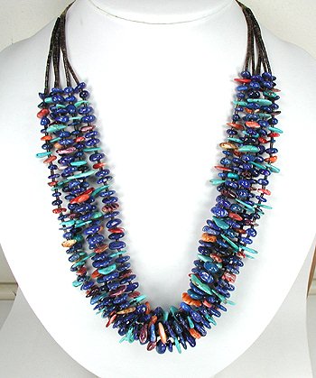 Santo Domingo Heishi  and Lapis Lazuli nugget Necklace