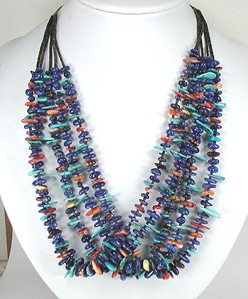 Santo Domingo Heishi  and Lapis Lazuli nugget Necklace