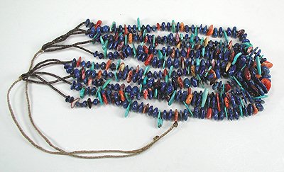 Santo Domingo Heishi  and Lapis Lazuli nugget Necklace