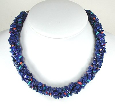 Navajo Lapis Lazuli Nugget Rope Necklace