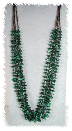Santo Domingo Malachite Hiding Bear Necklace