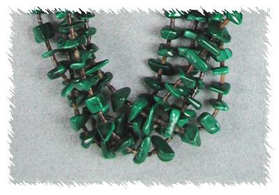 Santo Domingo Malachite Hiding Bear Necklace