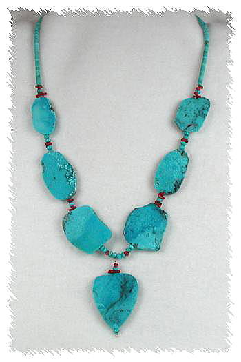 Santo Domingo Turquoise Slab Necklace