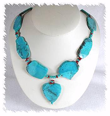 Santo Domingo Turquoise Slab Necklace