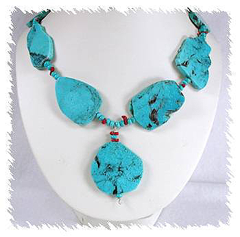 Santo Domingo Turquoise Slab Necklace