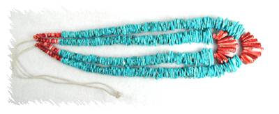 Santo Domingo Heishi  and Spiny Oyster nugget Necklace
