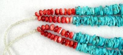 Santo Domingo Heishi  and Spiny Oyster nugget Necklace