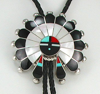 Zuni God's Eye bolo tie
