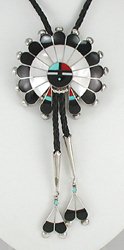 Zuni God's Eye bolo tie