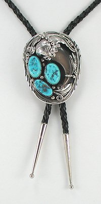 Navajo bear claw turquoise  bolo tie