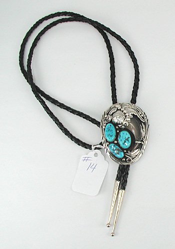 Navajo bear claw turquoise  bolo tie
