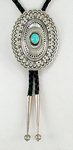 Navajo turquoise concha-style bolo tie