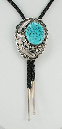 Navajo  turquoise bolo tie