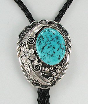 Navajo  turquoise bolo tie