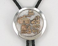 Navajo gold storyteller bolo tie