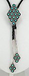 Zuni snake eyes turquoise bolo tie