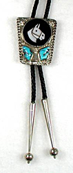 Zuni horse head inlay bolo