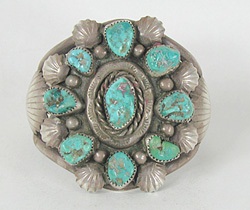 Vintage Turquoise sterling silver  Bracelet 6 3/8 inch by Navajo artist E. King