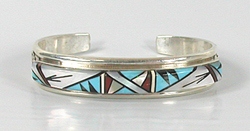 NOS Sterling Silver inlay bracelet size 6 1/4 