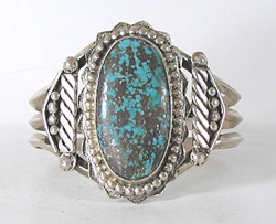 Sterling Silver and  Persian Turquoise Bracelet 6 1/4 inch