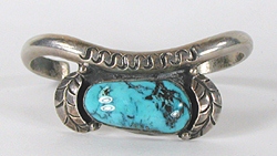 Vintage Sterling Silver and Turquoise Sweater Bracelet size 6 1/2