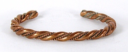 Solid Copper Twist Bracelet 6 1/2 inches