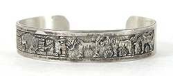 Authentic Native American Sterling Silver Storyteller Bracelet by Navajo artists Floyd and Lloyd Becenti
