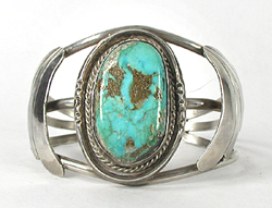 Sterling Silver and Turquoise Bracelet 6 1/2 inch