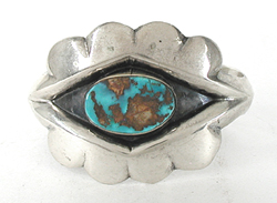 tufa cast Sterling Silver and Turquoise Bracelet 6 1/2 inch