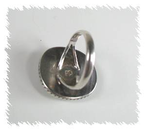 Hand made Native American Indian Jewelry; Navajo Sterling Silver Mother of Pearl MOP Ring