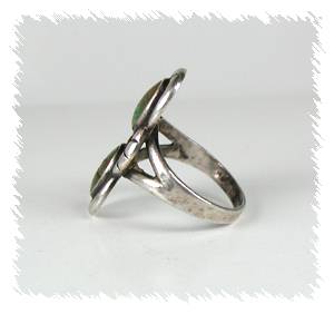 Hand made Native American Indian Jewelry; Navajo Sterling Silver Turquoise  Ring