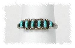 Zuni Sterling Silver Turquoise  Ring